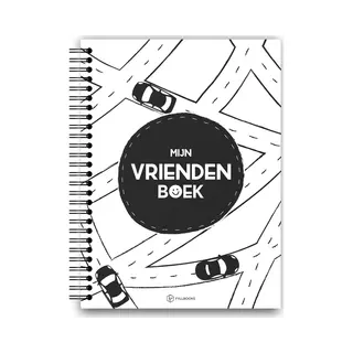 Fyllbooks - Mijn Vriendenboekje Jongen - Invulboekje - Herinneringsboekje - Zwart Wit - Ruimte Voor 30 Vriendjes En Vriendinnetjes