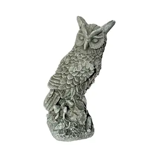 Hengelsportcadeau.nl Beeld Grote Uil - Oehoe Tuinbeeld Massief Beeldje Binnen & Buiten Uilenbeeld Relatiegeschenk Huis Tuin Decoratie Uilen Beeldjes Graf Steen