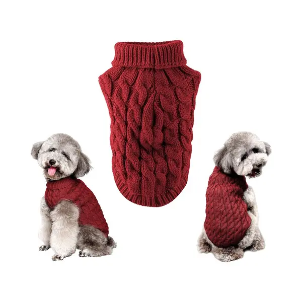 Hondentrui - Puppy Zachte Coltrui - Honden Bodywarmer - Hondenjas - Winter Hondenvest - Gebreide Kleding - Winter Hondenkleding - Effen Hondentrui - thumbnail