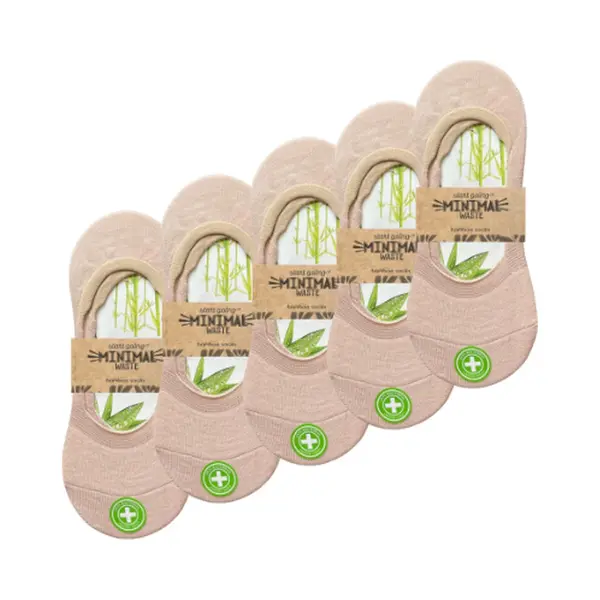 Green-goose® Dames Bamboe Footies Beige - 5 Paar - Maat 35-39 - Invisible Socks - Ballerina's - Duurzaam Bamboevezel - Ademend En Superzacht! thumbnail