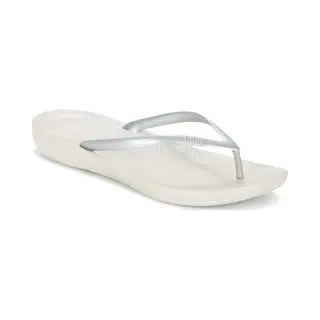 FitFlop Women's IQushion Ergonomic Flip Flops - Lightweight & Comfortable With Natural Arch Support - Silver - 7 Uk