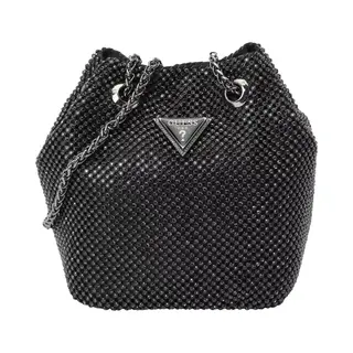 Guess Zalina Rhinestone Pouch, Black Floral Print, One Size, コンテンポラリー