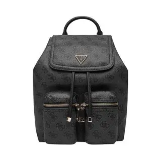 Guess Rucksack Freizeitrucksack Manhattan Ii Flap Backpack Coal Logo Dunkelgrau