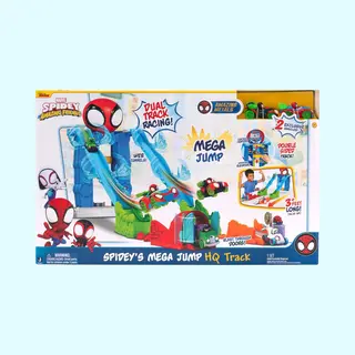 Spidey And His Amazing Friends Spidey's Mega Jump Hq Track - 99 Cm Dubbel Racecircuit Met Lift, Controlecentrum, Webtunnels En Twee Exclusieve Amazing