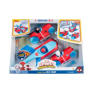 Spidey and his Amazing Friends Spidey Und Seine Super-Freunde SNF0346 - Team Split Racer, 3 In 1 Fahrzeug Mit Sound, Ab 3 Jahren