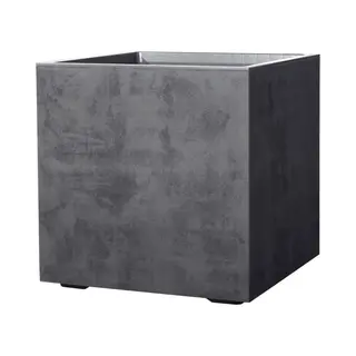 Deroma Cube Millennium R Bloempot - 49 X H49, 5 Cm - Antraciet - Met Waterreservoir - Wielen