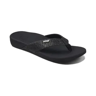 Reef Women's Ortho-Spring Flip-Flop Black/Black Glitter, 4 Uk