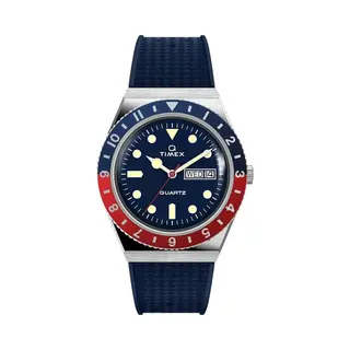 Timex Analoog Horloge 'Q Timex' Navy / Rood / Zilver