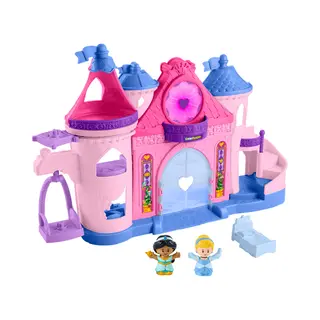 Fisher-Price Little People Disney Prinses, speelset voor peuters van , Magisch Kasteel met Licht en Dans, met 2 figuren