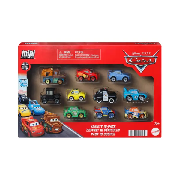 Mattel Disney Pixar Cars Mini-Rennautos im 10er-Pack, Set aus 10 Spielzeugautos aus dem Film (Stile können abweichen) thumbnail