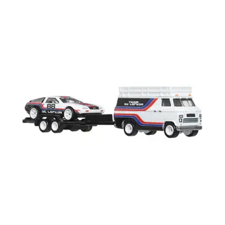 Hot Wheels Team Transport Truck & Race Car, Gift for Racing Collectors