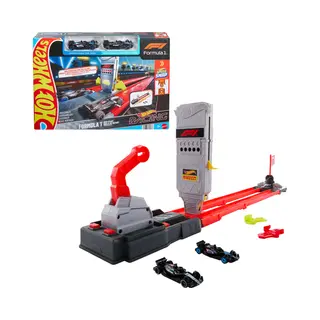 Hot Wheels City Race Formel 1 Startaufstellung-Start-Trackset mit 2 Die-Cast F1-Autos im Maßstab 1:64