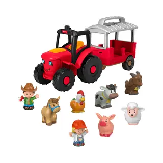 Fisher-Price Little People Caring for Animals Tractor Gift Set, Musical Farm Truck with Figures