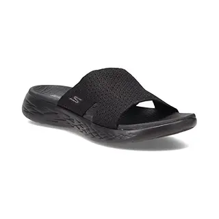 Skechers Women's On-The-Go 600 Adore Sandal, Black Textile, 5 Uk
