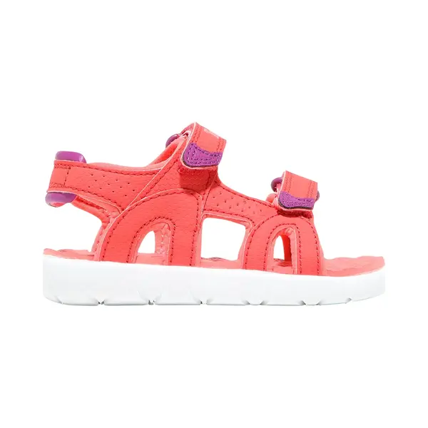 Timberland For Girl. TB0A2D3C8011 Perkins Row Leather Heel Strap Sandals Pink (24), Flat, Velcro, Casual, Children's Fashion thumbnail