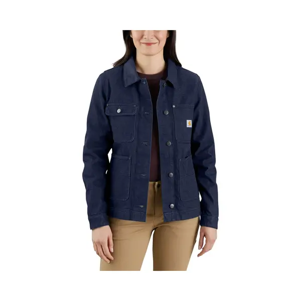 Carhartt Damen Jacke Relaxed Fit Denim Sherpa - Isolierte Denimjacke Mit Sherpa - Futter, Basin, S thumbnail
