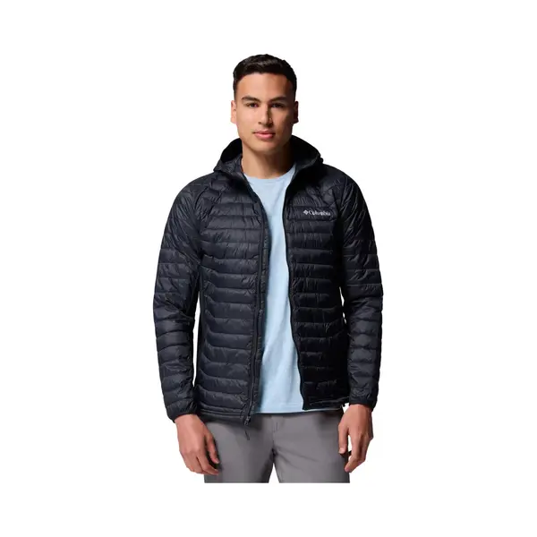 Columbia Men's Powder Pass Hybrid Hooded Jacket, Hooded Puffer Jacket, Black, L thumbnail