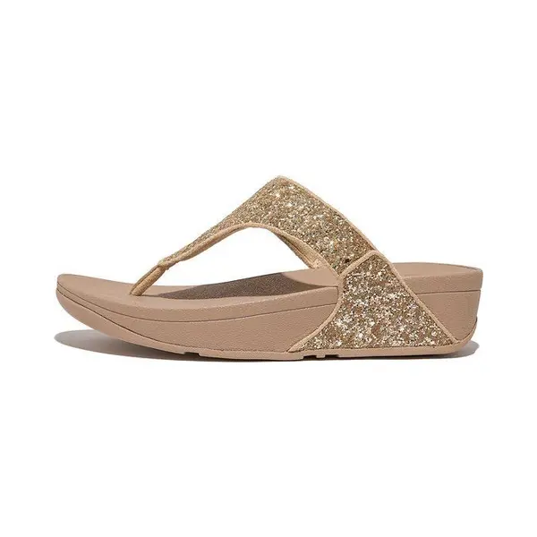 Fitflop Women's Lulu Glitter Flip Flops, Toe-Post Sandals, Comfortable With Natural Arch Support - Latte Beige - 6 Uk thumbnail