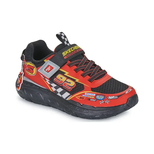 Skechers Baby Boy's Skech Tracks Sneakers, Black Synthetic/Textile/Red Trim, 4 Uk Child thumbnail