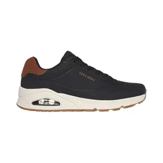Skechers Herren Uno Suited On AirSneaker, Black Durabuck Chestnut, 48.5 Eu