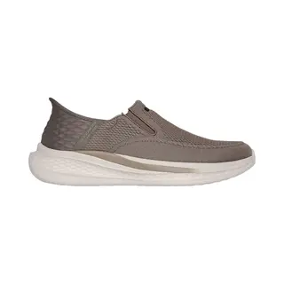 Skechers Men's Slade Deacon Slip-On Sneakers, Taupe Knitted Mesh, 9.5 Uk