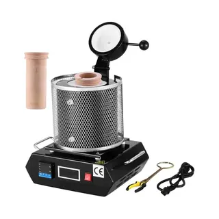 Vevor Smeltoven Voor Goud 1350 W, Max. Temperatuur 1150 °C, Elektrische Smeltoven Met Keramische Smeltkroes Van 3 Kg, Metaalraffinagebehandeling,