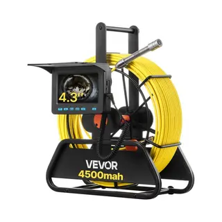 Vevor Rioolcamera, Bereik Van 50m, Inspectiecamera, IP68 Waterdichte Pijpcamera Met Verlichting – 6 Verstelbare Led's, 4500mAh Batterij En 16GB