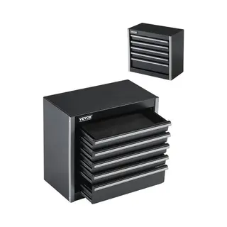 Vevor Metalen Gereedschapskist 218 X 118 X 205 Mm Met 5 Laden, Gereedschapskist Met Eva-inzetstukken En Voetkussens Van Polypropyleen, Robuust Staal