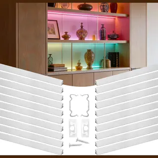 Vevor Led-Profiel, 20 Stuks, 1 M, Geanodiseerde Aluminium Profielen Met Melkwitte Afdekking, Eindkappen En Montageclips, Kanalen, Diffuser Voor