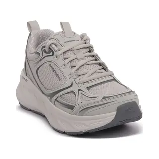 Skechers Women's Edgeride Silver Eclipse Sneaker, Gray Mesh/Duraleather/Trim, 7 Uk