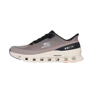 Skechers Men's Arch Fit Glide-Step Pro Sneaker, Taupe Knit/Black Pu, 9.5 Uk