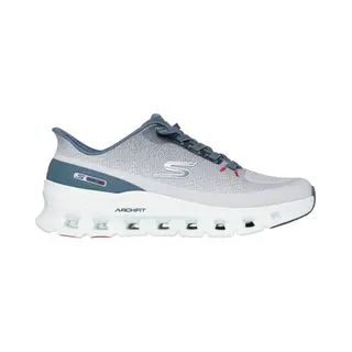 Skechers Men's Arch Fit Glide-Step Pro Sneaker, Light Gray Knit/Blue Pu, 7 Uk