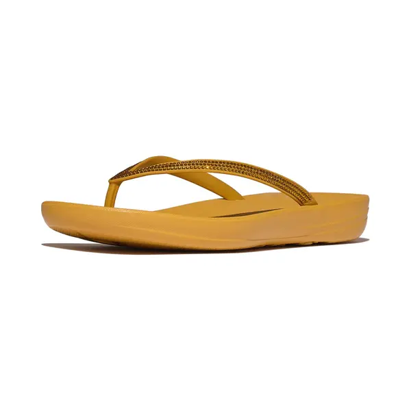 Women's FitFlop Iqushion Sparkle Women's Turmeric Flip Flops - Brown - Size, 4 thumbnail