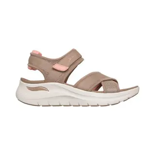 Skechers Sandales Plates Arch Fit 2.0 Feelin' Bright Pour Femme, Taupe, 37 Eu