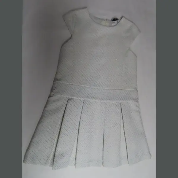 Jurk - Feestkleedje Met Glitters - Ecru En Blauw - 6 Jaar 116 thumbnail