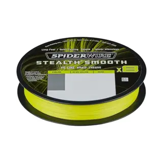 Spiderwire Stealth Smooth 8 New 2020, 150 M, Yellow, 8-Way Braided Line With Micro Coating, 0.06 Mm - 0.39 Mm, 5.4 Kg - 46.3 Kg, Abrasion Resistant