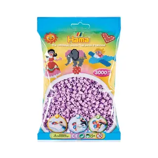 Hama Perlen 201-96 - Bügelperlen Beutel Mit Ca. 3000 Midi Bastelperlen Mit Durchmesser 5 Mm In Pastellflieder, Kreativer Bastelspaß Für Groß Und