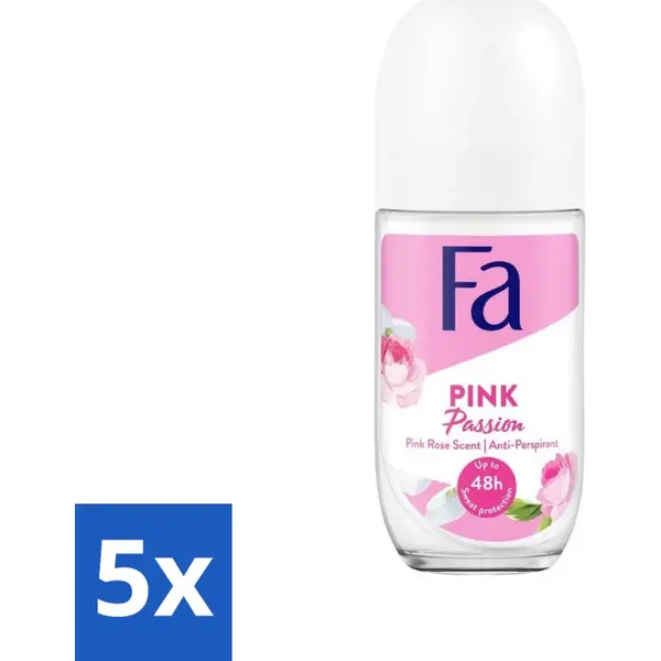 Fa - Pink Passion - Deodorant Roller - Roze Roos - 50 Ml - Bulkverpakking - 5 Stuks thumbnail