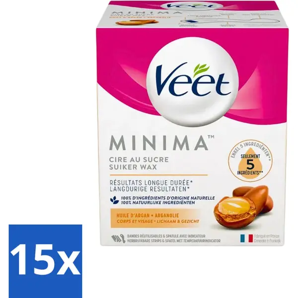 Veet - Warme Wax - Orientaalse Ontharings Wax - Minima - Arganolie - 250ml - Bulkverpakking - 15 Stuks thumbnail