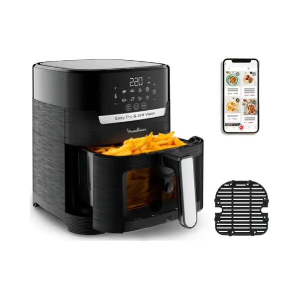 Moulinex Easy Fry & Grill Vision EZ506820 friteuse Enkel 4,2 l Vrijstaand Heteluchtfriteuse Zwart thumbnail