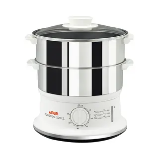 Seb VC145100 Dampfgarer 2 Körbe Tischgerät 980 W Weiß, Edelstahl