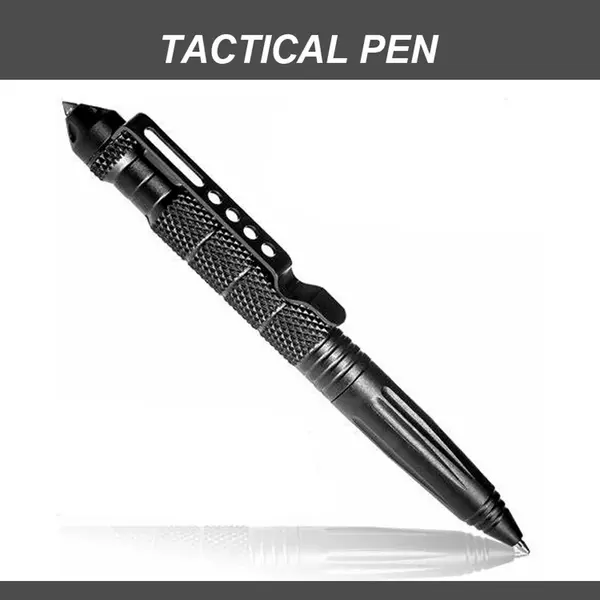 Tactische Pen - Kubotan - Zelfverdedigingspen - Balpennen - Pen Zwart - Glasbreker - Self Defense Pen - Survival Pen - Tactical Pen - Aluminium - thumbnail