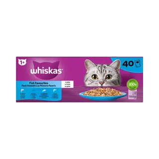 Whiskas Whiskas® Portionsbeutel Multipack 1+ Fisch Auswahl In Gelee 40 X 85g, Nassfutter Für, Katze