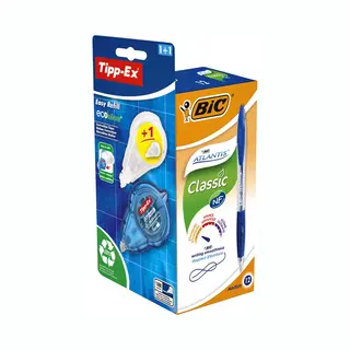 Bic Pak Met 12 Balpennen Met Intrekmechanisme »Atlantis Classic« + Correctieroller »