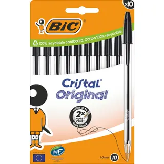 Bic 516353 balpen Zwart Stick balpen Medium 10 stuk(s)