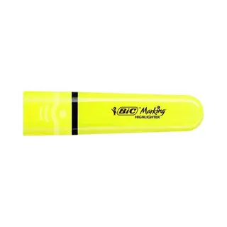 Bic Marking Flat Highlighter Textmarker Mit Modularer Abgeschrägter Spitze (1, 2 Mm-4, 6 Mm) - Neongelb, 12 Stück