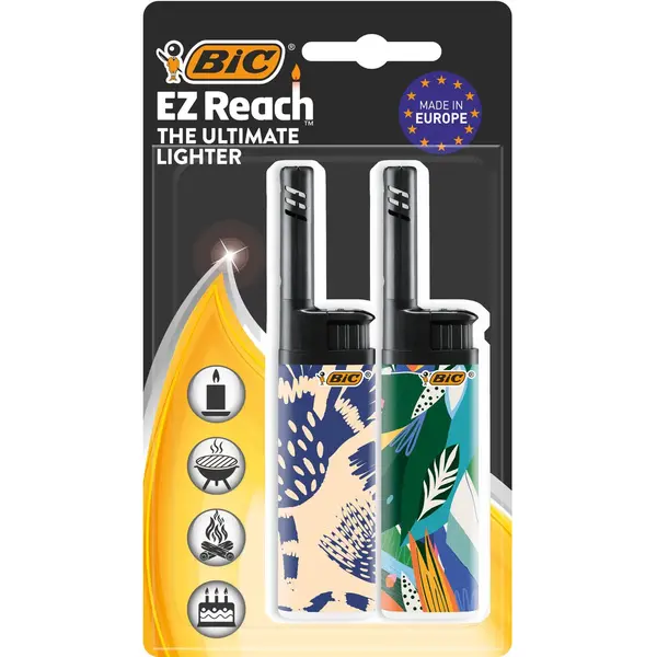 Bic Ez Reach - Aanstekers - Elektrisch - Gas - Lange Hals - Geschikt Voor Kaarsen En Vuurwerk - 2 Stuks thumbnail
