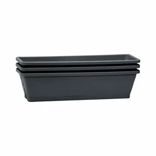 Eda Plastique Eda Set Van 3 Jardinieres Balkon Symphony - 3 X 6 L - 50 X 15 X 12 Cm - Antracietgrijs