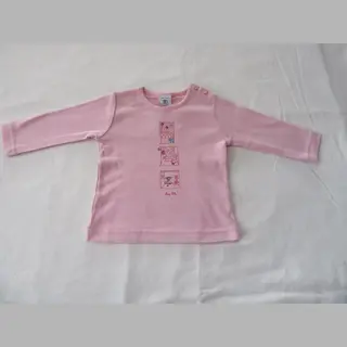 Petit Bateau , Meisje, T-shirt Lange Mouw , Rose, Trop Belle ! , 6 Maand 67