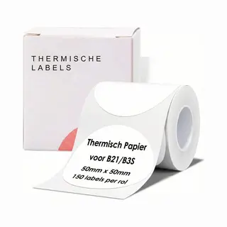 Niimbot Labelprinterrol B21/B1/B3S/K3 - 50x50mm - 1 Rol - Wit - Rond